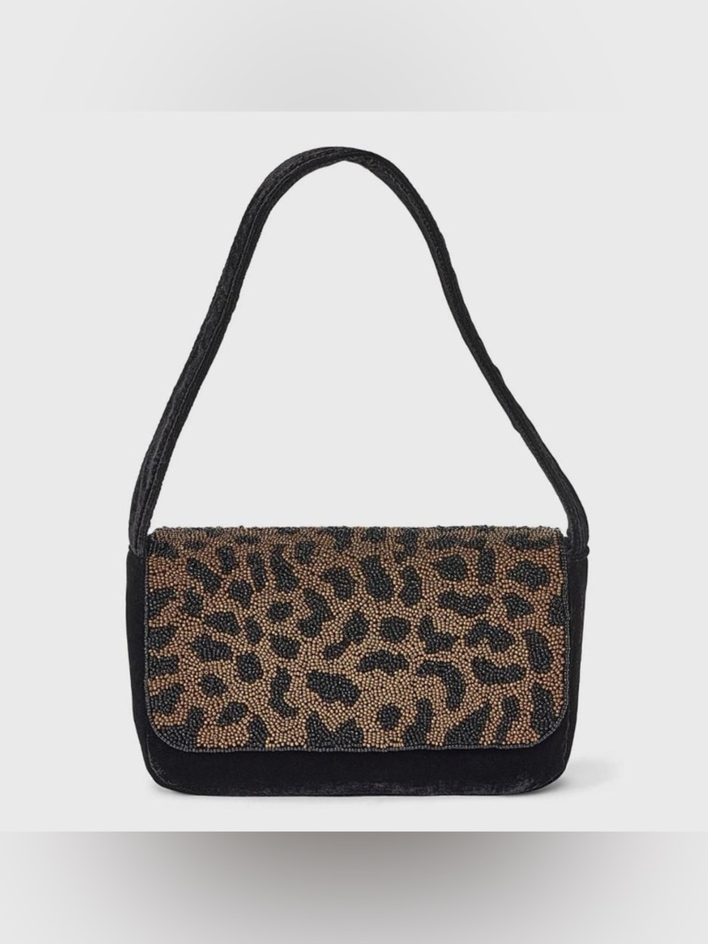 a new day Leopard Beaded Shoulder Bag - Black & Brown